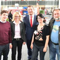 Die SPD-Delegierten Sepp Parzinger, Natascha Kohnen, Uli Grötsch, Susanne Aigner und Dirk Reichenau